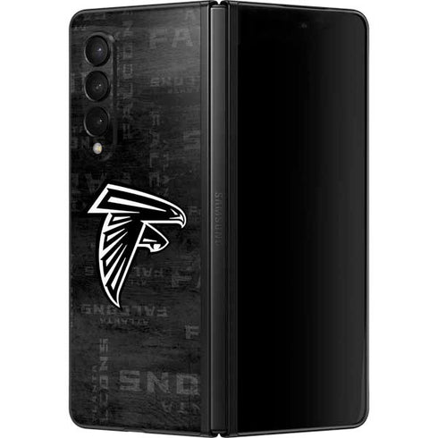 NFL Atlanta Falcons Black & White Galaxy Z Fold3 5G Skin