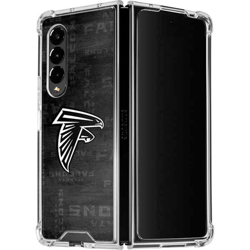 NFL Atlanta Falcons Black & White Galaxy Z Fold4 5G Clear Case