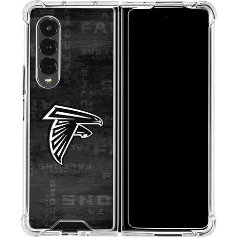 NFL Atlanta Falcons Black & White Galaxy Z Fold4 5G Clear Case