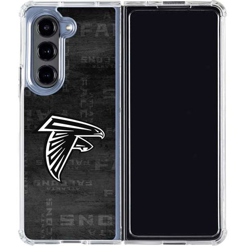 NFL Atlanta Falcons Black & White Galaxy Z Fold5 5G Clear Case