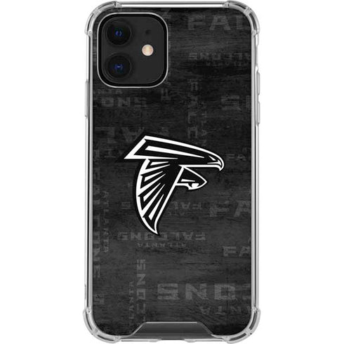 NFL Atlanta Falcons Black & White iPhone 12 Clear Case