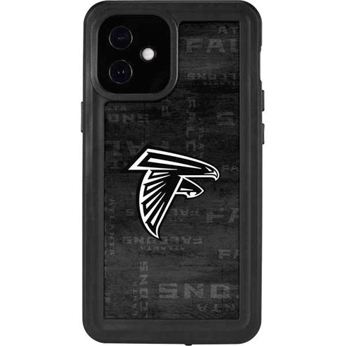 NFL Atlanta Falcons Black & White iPhone 12 Mini Waterproof Case