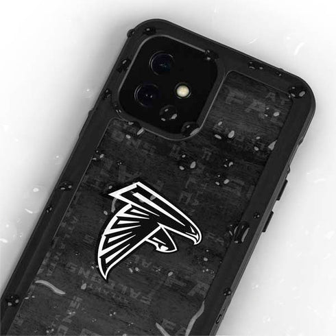 NFL Atlanta Falcons Black & White iPhone 12 Mini Waterproof Case