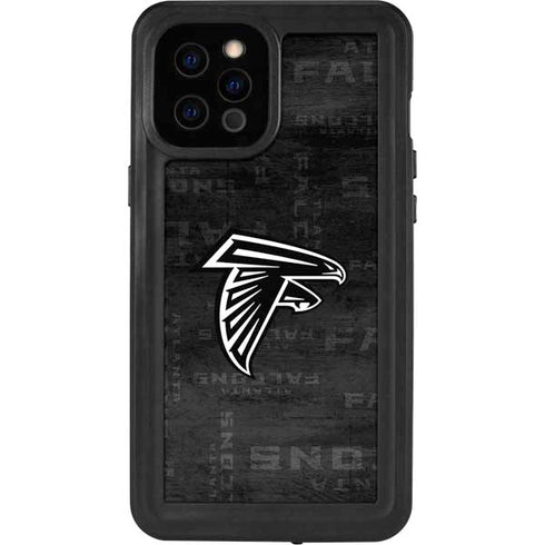 NFL Atlanta Falcons Black & White iPhone 12 Pro Max Waterproof Case