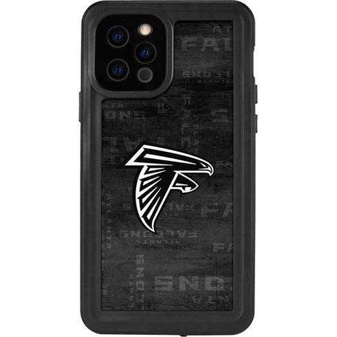 NFL Atlanta Falcons Black & White iPhone 12 Pro Waterproof Case