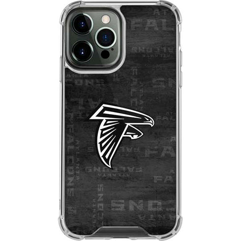 NFL Atlanta Falcons Black & White iPhone 13 Pro Max Clear Case