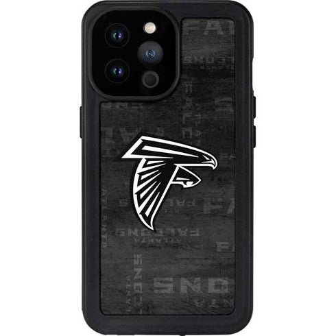 NFL Atlanta Falcons Black & White iPhone 14 Pro Max Waterproof Case
