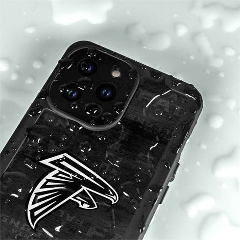 NFL Atlanta Falcons Black & White iPhone 14 Pro Max Waterproof Case