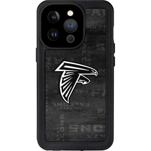 NFL Atlanta Falcons Black & White iPhone 14 Pro Waterproof Case