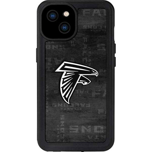 NFL Atlanta Falcons Black & White iPhone 15 Plus Waterproof Case