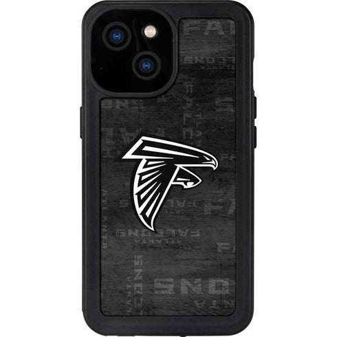 NFL Atlanta Falcons Black & White iPhone 15 Waterproof Case