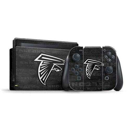 NFL Atlanta Falcons Black & White Nintendo Switch Bundle Skin