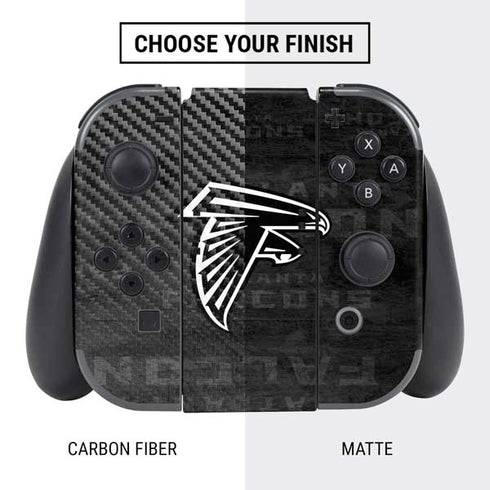 NFL Atlanta Falcons Black & White Nintendo Switch Bundle Skin