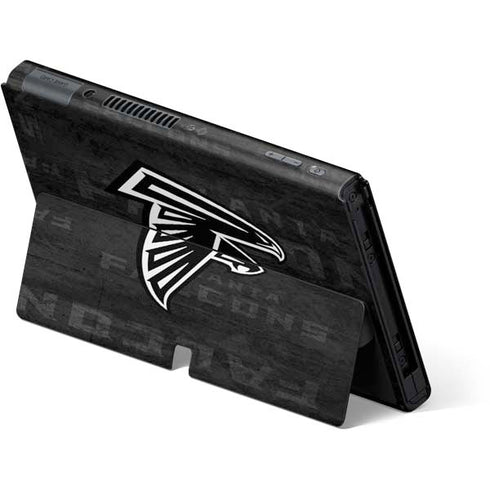 NFL Atlanta Falcons Black & White Nintendo Switch OLED (2021) Skin