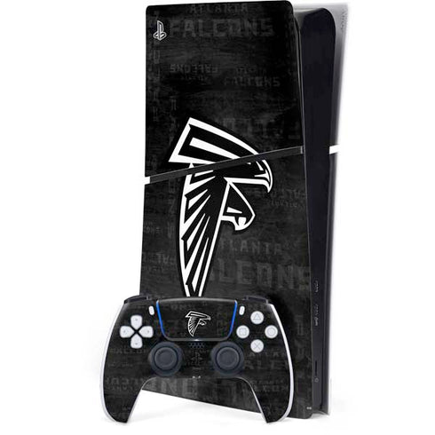NFL Atlanta Falcons Black & White PS5 Slim Digital Edition Console Skin