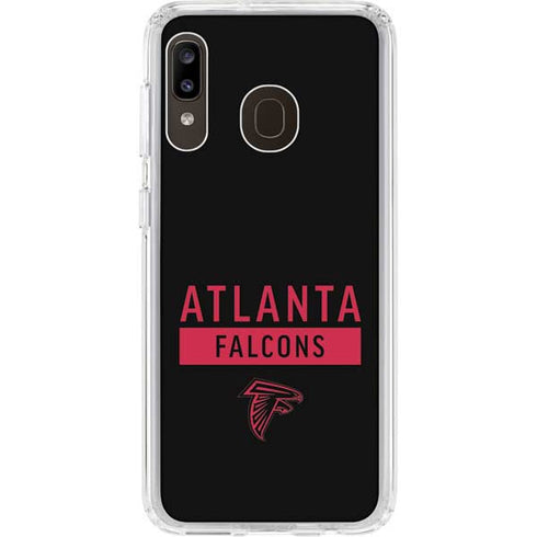 NFL Atlanta Falcons Black Performance Series Galaxy A20 Clear Case