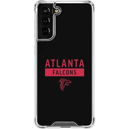 NFL Atlanta Falcons Black Performance Series Galaxy S21 FE Clear Case