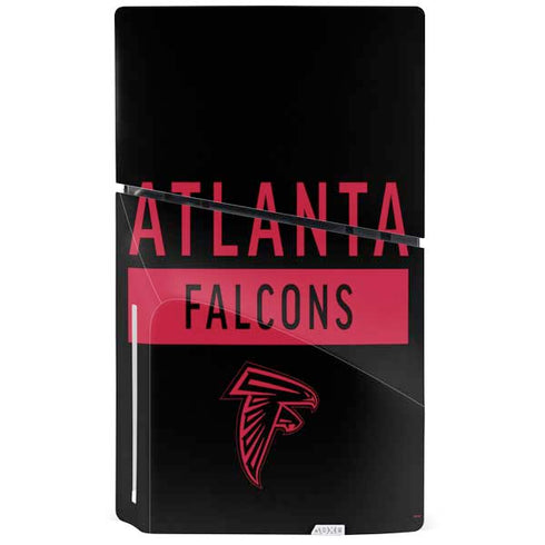 NFL Atlanta Falcons Black Performance Series PS5 Slim Disk Console Skin