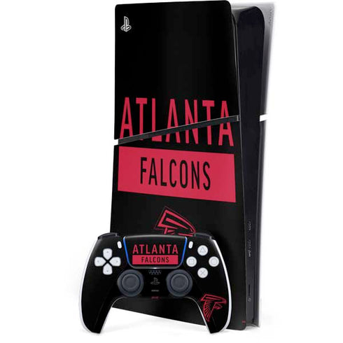 NFL Atlanta Falcons Black Performance Series PS5 Slim Digital Edition Console Skin