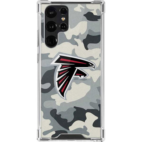 NFL Atlanta Falcons Camo Galaxy S22 Ultra Clear Case