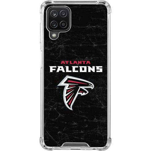 NFL Atlanta Falcons Distressed Galaxy A12 Clear Case