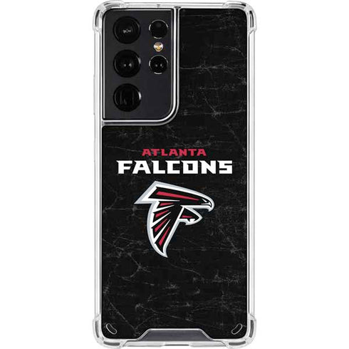 NFL Atlanta Falcons Distressed Galaxy S21 Ultra 5G Clear Case