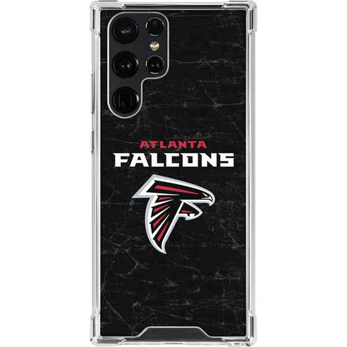 NFL Atlanta Falcons Distressed Galaxy S22 Ultra Clear Case