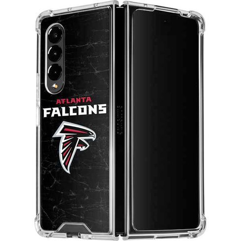 NFL Atlanta Falcons Distressed Galaxy Z Fold4 5G Clear Case