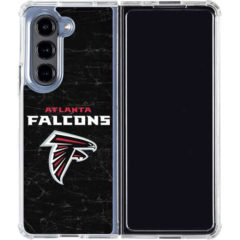 NFL Atlanta Falcons Distressed Galaxy Z Fold5 5G Clear Case