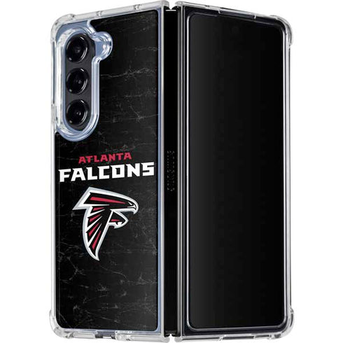 NFL Atlanta Falcons Distressed Galaxy Z Fold5 5G Clear Case