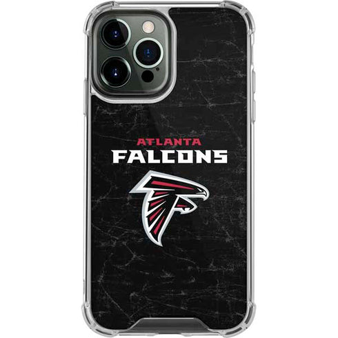 NFL Atlanta Falcons Distressed iPhone 13 Pro Max Clear Case