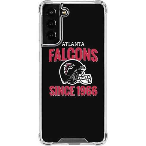 NFL Atlanta Falcons Helmet Galaxy S21 FE Clear Case