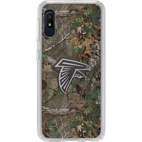 NFL Atlanta Falcons Realtree Xtra Green Camo Galaxy A10e Clear Case