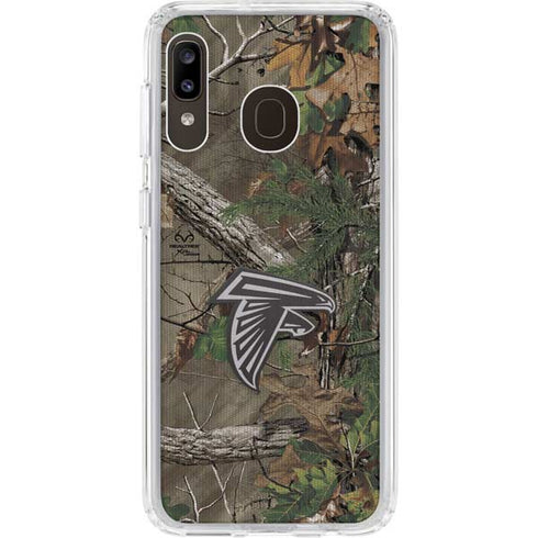 NFL Atlanta Falcons Realtree Xtra Green Camo Galaxy A20 Clear Case