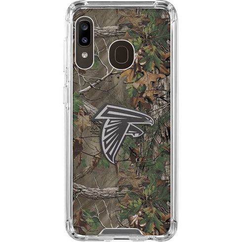 NFL Atlanta Falcons Realtree Xtra Green Camo Galaxy A30 Clear Case