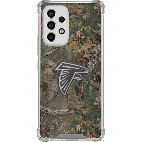 NFL Atlanta Falcons Realtree Xtra Green Camo Galaxy A53 5G Clear Case