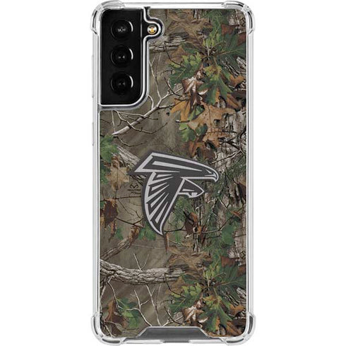 NFL Atlanta Falcons Realtree Xtra Green Camo Galaxy S21 FE Clear Case