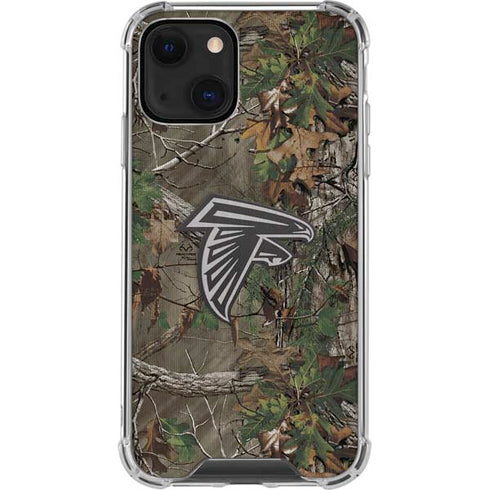 NFL Atlanta Falcons Realtree Xtra Green Camo iPhone 15 Plus Clear Case