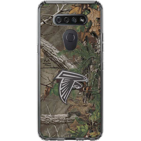 NFL Atlanta Falcons Realtree Xtra Green Camo LG K51/Q51 Clear Case