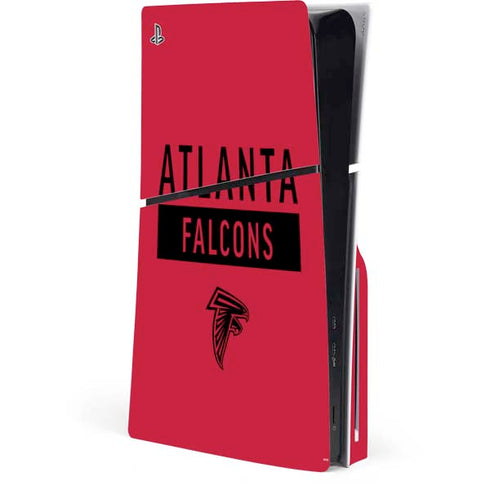 NFL Atlanta Falcons Red Performance Series PS5 Slim Disk Console Skin