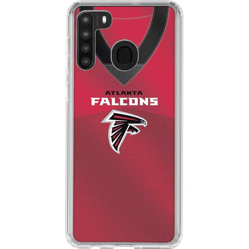NFL Atlanta Falcons Team Jersey Galaxy A21 Clear Case