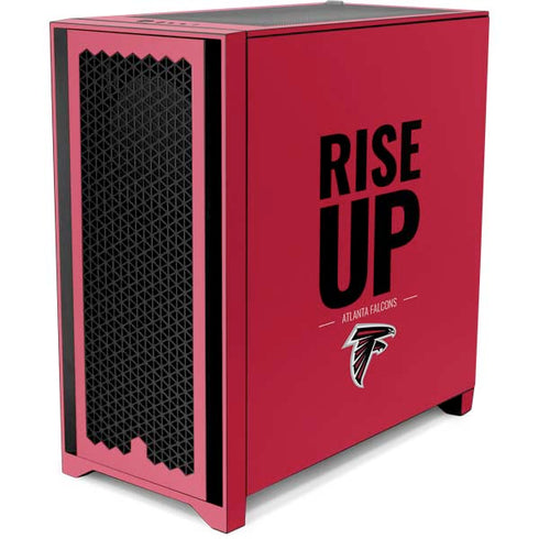 NFL Atlanta Falcons Team Motto Corsair 4000D Tempered Glass Mid-Tower ATX Case Skin