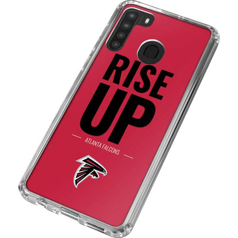 NFL Atlanta Falcons Team Motto Galaxy A21 Clear Case