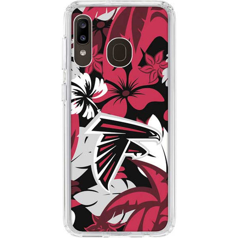 NFL Atlanta Falcons Tropical Print Galaxy A20 Clear Case