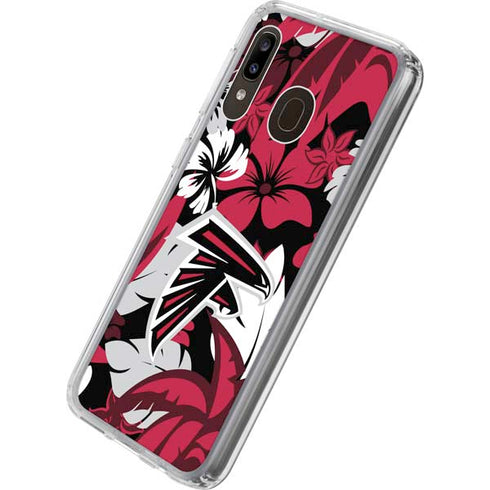 NFL Atlanta Falcons Tropical Print Galaxy A20 Clear Case