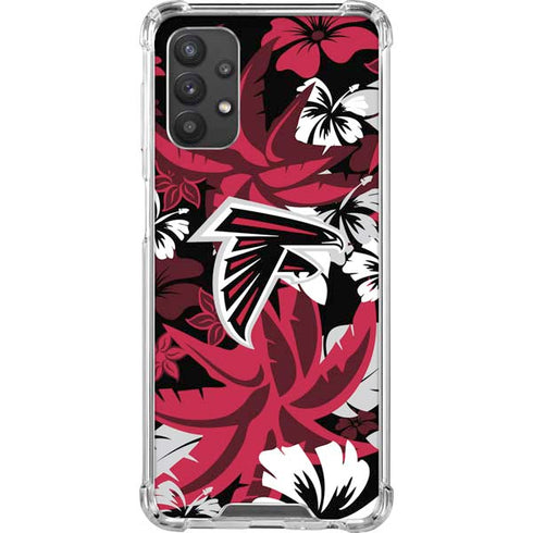 NFL Atlanta Falcons Tropical Print Galaxy A32 5G Clear Case