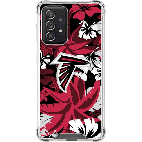 NFL Atlanta Falcons Tropical Print Galaxy A52 5G Clear Case