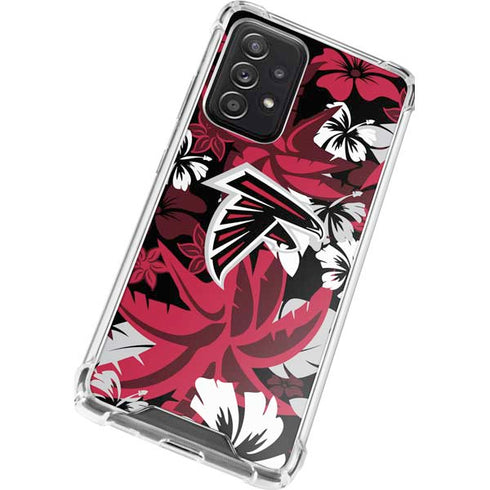 NFL Atlanta Falcons Tropical Print Galaxy A52 5G Clear Case
