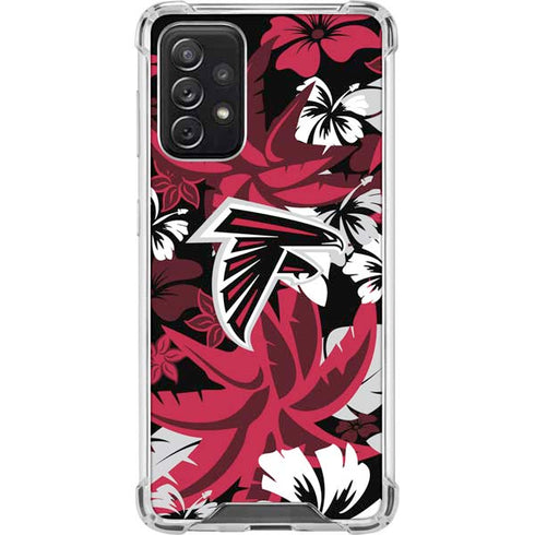 NFL Atlanta Falcons Tropical Print Galaxy A72 5G Clear Case
