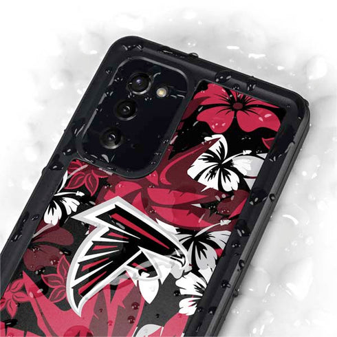 NFL Atlanta Falcons Tropical Print Galaxy Note20 5G Waterproof Case